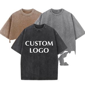 Imprimer Streetwear graphique t-shirts blanc T-shirt grande taille hommes vêtements lavage à l'acide T-Shirt hommes personnalisé Vintage surdimensionné t-shirts - Product Image 1