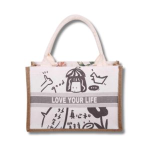 Bolsas de yute impresas con logotipo personalizado al por mayor para regalos, compras, supermercados y embalaje promocional - Product Image 3