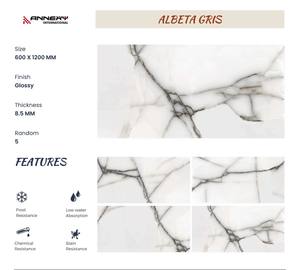 กระเบื้องพื้นผิวมันวาวสีขาว600x1200พอร์ซเลนขัดเงาพื้นผิวแบบยุโรปคลาสสิกสำหรับผนังพื้นภายใน - Product Image 2