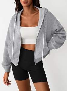 Sudadera con Capucha de Algodón Suave con Cierre, Sudadera Informal con Cierre para Mujer, Sudadera Urbana con Cierre, Sudadera Clásica con Cierre, Sudadera con Estilo Urbano con Cierre - Product Image 3