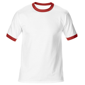 T-shirt à manches courtes bicolore T-shirt de sonnerie pour homme T-shirt de sport athlétique T-shirt à col rond en coton - Product Image 2