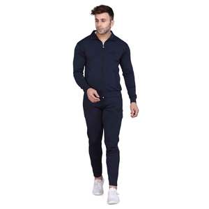 Logo personnalisé Sweat à capuche avec fermeture éclair Imprimé de litière personnalisée Veste et pantalon à col pour hommes Survêtements de jogging pour hommes - Product Image 3