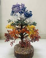 Penjualan Terbaik tujuh Chakra kristal 3000 manik-manik batu permata pohon Showpiece untuk dekorasi rumah Item Bonsai uang pohon hadiah Item Figurine
