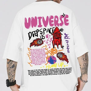 T-shirts pour hommes en coton tricoté 100% avec impression numérique DTG, design tendance 2023, motif uni, personnalisable - Product Image 1