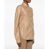 Chemisier long en cuir véritable pour femme 2026, décontracté, boutonné, design personnalisé, veste en cuir, fabricant en gros
