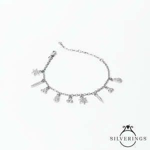 NOVAMART Fine Silverings 925 Sterling <b>Silver</b> Fine <b>Charm</b> <b>Bracelet</b> Wholesale Export - Product Image 5