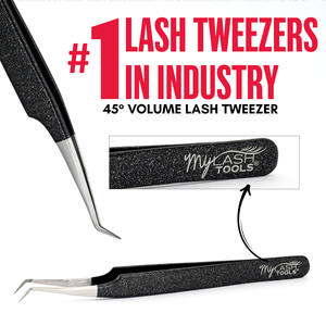 Premium Eyelash Extension Tweezer Slim Tip Volume 45 Degree Tweezer <b>Boot</b> Volume Tweezer Fiber Tip <b>Lightweight</b> Hand Tested - Product Image 3