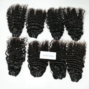 Paquetes de cabello humano virgen crudo Cutícula sin procesar alineada 100% Extensiones de cabello humano de templo indio - Product Image 5