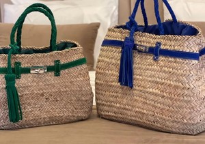 Bolso de Mano de Paja Marroquí Hecho a Mano: Correas Dan, Bolso de Playa Bohemio - Product Image 3