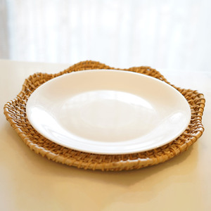 แผ่นรองจานตกแต่งแบบชนบทอุปกรณ์เสริมโต๊ะรับประทานอาหารแผ่นรองจานหวายแบบแฮนด์เมด - Product Image 4