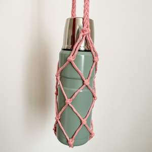 กระเป๋าใส่ขวดทำจากผ้าฝ้ายทำมือสำหรับเดินทางรักษ์โลกใช้ซ้ำได้เครื่องกรองน้ำสีดำสีเขียว - Product Image 3