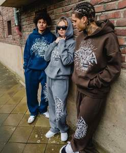 Sudadera con capucha de peso pesado para hombre, ropa de calle, gráfico Vintage, estampado de gran tamaño, camisetas de algodón de peso pesado para hombre - Product Image 2