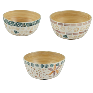 ชามสลัดไม้ไผ่ปั่นชามเสิร์ฟไข่มุกดีไซน์ไม่เหมือนใครเครื่องครัวสำหรับตกแต่งบ้านจากเวียดนาม - Product Image 1