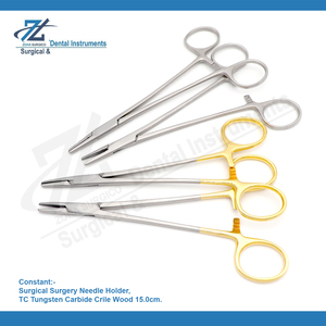 Portaagujas TC de carburo de tungsteno Crilewood Portaagujas de madera Crile de 15cm Instrumentos quirúrgicos de acero inoxidable de carburo de tungsteno - Product Image 2