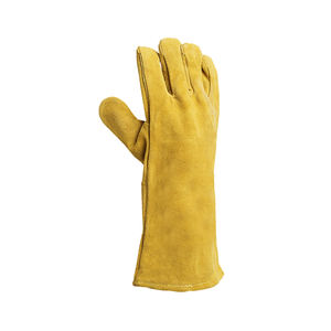 Nouvel arrivage des meilleurs gants de soudage en cuir de qualité supérieure Résistance à la chaleur Gants de sécurité raisonnables Résistance à la chaleur personnalisés - Product Image 4