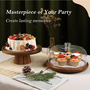 Soporte de pastel de madera Expositor de postre rústico hecho a mano - Product Image 5