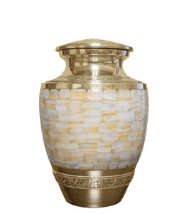 Urne de crémation en nacre de taille adulte pour cendres humaines Conteneur de cendres funéraires avec sac - Product Image 1