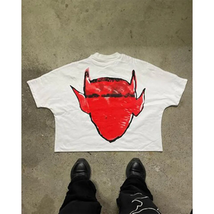 T-shirt en coton 100% de haute qualité, col rond côtelé, surdimensionné, épaules tombantes, streetwear, uni, logo personnalisé, design vierge, unisexe - Product Image 4