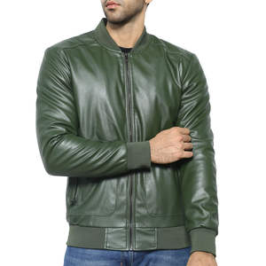 Chaqueta de Cuero para Hombre al por Mayor, Chaqueta de Motociclista Casual y Elegante con Logotipo Frontal en Tela de Lona - Product Image 5