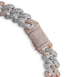 Lujo 925 plata esterlina estilo Hip Hop Iced out cadena de eslabones cubanos Moissanite diamante collar de lujo para regalo de boda - Product Image 3
