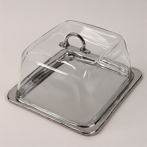 Premium <b>Glass</b> <b>Dome</b> With Carved Wooden Base <b>Cake</b> Holder Artisan Crafted Designed For Decorative Kitchens - Product Image 1