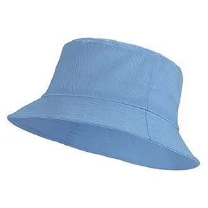 天蓝色批发价格帆布水桶帽制造商定制标志透气批量青年水桶帽