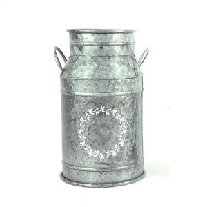 Jardinière élégante intérieure et extérieure en métal galvanisé nouvelle conception de jardinière de fleurs avec poignées pour une utilisation décorative de jardin à la maison - Product Image 1