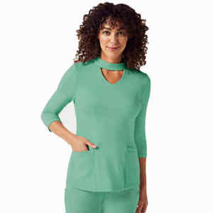 Uniformes médicaux à manches courtes col en V haut d'infirmière d'hôpital à vendre - Product Image 1