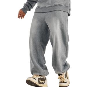 Pantalon cargo décontracté de haute qualité pour hommes 100% coton pantalon de survêtement léger lavé à l'acide Logo taille devant plat Style lavage coloré - Product Image 6