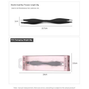 Venta al por mayor de doble cara de acero inoxidable pinzas para cejas punta inclinada salón de calidad accesorio de maquillaje sin esfuerzo estilo de cejas - Product Image 5