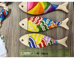 Tenture murale de poisson en bois de style rustique fabriquée au Vietnam poisson en bois pour la décoration dans les hôtels, les restaurants ou les magasins - Product Image 2