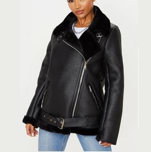 2025 New Arrival Women's <b>Sheep</b> <b>Skin</b> Leather <b>Jacket</b> Fashion Solid Casual Classic Business Motorcycles PU Blazer Coat for Winter - Product Image 3