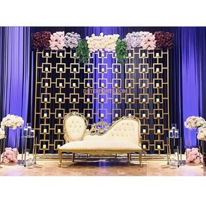 Décoration murale de bougie carrée dorée scintillante de style vintage occidental pour mariage, avec couleur et taille personnalisées - Product Image 1