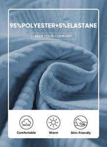 Vêtements décontractés chauds d'hiver pour hommes Ensembles de vêtements d'extérieur 2 pièces Vêtements de détente tricotés respirants comprenant des pulls et des pantalons à motif solide - Product Image 2