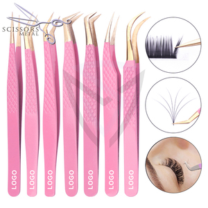 Pinzas de Precisión de Acero Inoxidable de Grado Quirúrgico para Extensiones de Pestañas con Puntas Rectas y Curvas, Se Acepta Logotipo Personalizado - Product Image 2