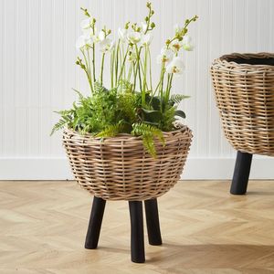 Elegant Rattan and Iron Planter <b>Pot</b> Display Rack for Home Indoor and Outdoor Use Floor Usage <b>Plant</b> Stand for Planting - Product Image 4
