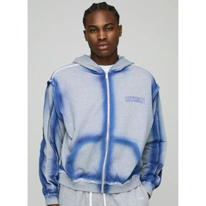 Sweats à capuche pour hommes grande taille avec logo personnalisé broderie bouffante motif uni et col à capuche conçu pour le confort hivernal - Product Image 1