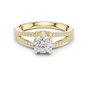 Bague de fiançailles solitaire en diamant de laboratoire rond brillant de 1,124 carats pour femmes, clarté VVS-VS EF, or 18 carats, 14 carats, 10 carats et argent 925 - Product Image 3