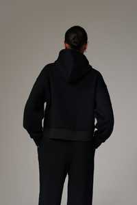 Sudadera con capucha recortada con cremallera negra personalizada de alta demanda para mujer, sudaderas con capucha antiarrugas y transpirables para mujer, sudadera con cremallera de entrenamiento - Product Image 2