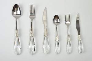 Luxury Crystal Acrylic Handle Cutlery Set Modern Elegant Stainless Steel <b>Flatware</b> for Premium Dining and Stylish Table Decor - Product Image 6