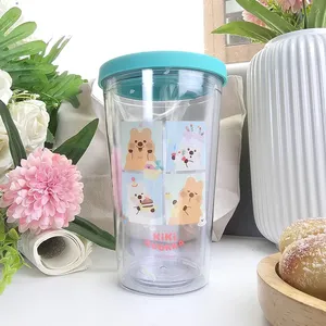 KiKi QUOKKA Tasse d'eau froide écologique à double paroi d'une capacité de 710ml pour la rentrée scolaire avec la vie Conception d'autocollants à quatre coupes - Product Image 6