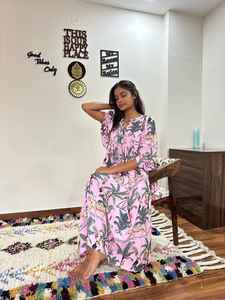 Main bloc imprimé femmes décontracté Maxi robe été Floral imprimé Midi robe bohème Floral imprimé Maxi robe - Product Image 4