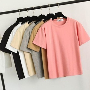 Camiseta de algodón informal de verano para hombre 180gsm Bangladesh cuello juvenil Top tendencia ropa de moda corta suelta ajuste Stock disponible - Product Image 1