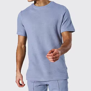 Nueva llegada de los hombres de verano ropa deportiva gimnasio Casual sólido camisa conjunto corto 2 piezas con logotipo personalizado bordado venta al por mayor camiseta traje - Product Image 5