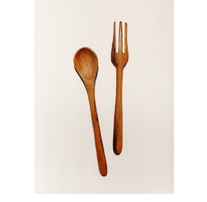 Servidores de ensalada de madera Juego de tierra Acero inoxidable Grado 202 o 304 y recubrimiento PVD Tasa de fábrica - Product Image 1