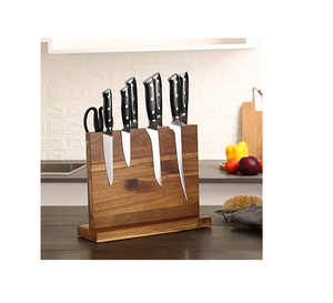 Portacuchillos de madera ranuras cuadradas portacuchillos magnético ecológico producto más vendido - Product Image 3