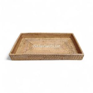 Plateau en rotin naturel fait à la main pour servir le petit-déjeuner, le thé et la décoration quotidienne de la table en provenance du Vietnam - Product Image 1