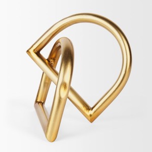 Sculpture à emboîtement en métal doré mat fait à la main décoration de maison de style design moderne pour le salon - Product Image 3