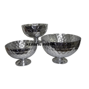 Ensemble de trois bol à chocolat argent fini à la main Designer doux bol forme ronde luxe nouveau bol à chocolat - Product Image 5