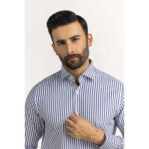 Camisas de Vestir Modernas Antiarrugas FS-STR25-246, Clásicas, Casuales, a Rayas, de Popelina, Chambray, Lino, en Tallas XL 3XL, 100% Algodón - Product Image 4